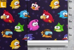Wallpaper with birds drawn cartoons for children.