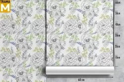 Carta da Parati Fiori Foglie Natura Stilizzata