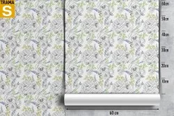Carta da Parati Design e Stili Flora e Fauna Fiori Foglie Natura Stilizzata