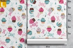 Carta da Parati pattern cupcakes dolci bambini.