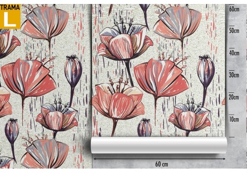 Red flowers wallpaper decoration. 2