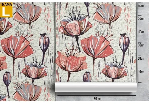 Red flowers wallpaper decoration. 2