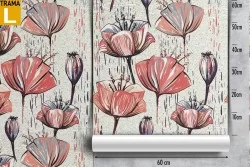 Red flowers wallpaper decoration.