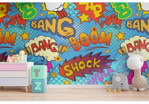 Wallpaper comic writings pattern children.