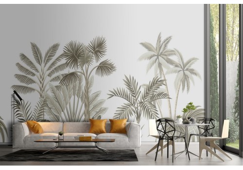 Stylized tropical forest wallpaper