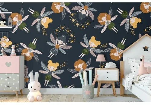 Wallpaper decoration fairies for children.