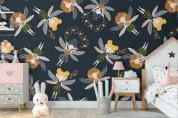 Fairy decoration wallpaper for children.