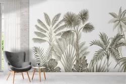 Stylized tropical forest wallpaper