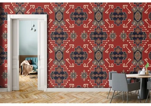Red vintage wallpaper patterns.