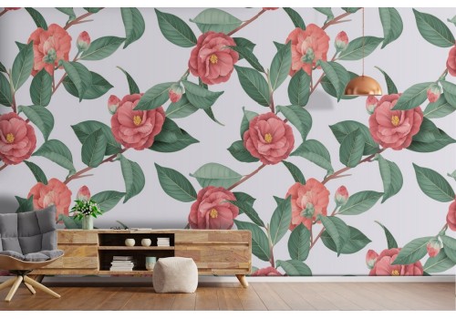 Carta da Parati pattern rose rosse.