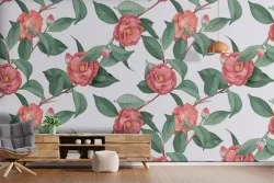 Red roses pattern wallpaper.