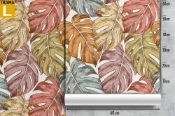 Carta da Parati pattern foglie tropicali grandi.