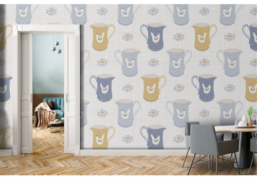 Wallpaper pattern jugs.