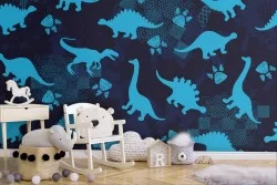 Dinosaur pattern wallpaper for children.