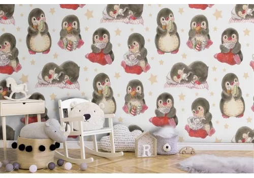 Carta da Parati bambini animali pinguini.