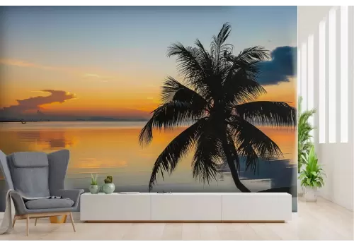 Carta da Parati paesaggio oceano tramonto tropicale