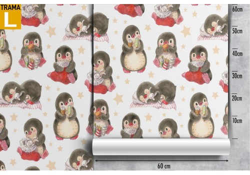 Children's wallpaper with penguin animals. 2