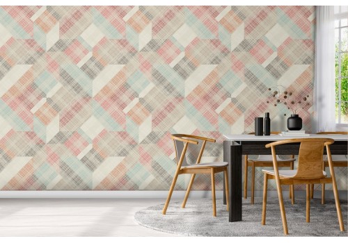 Geometric pattern wallpaper from the '80s.