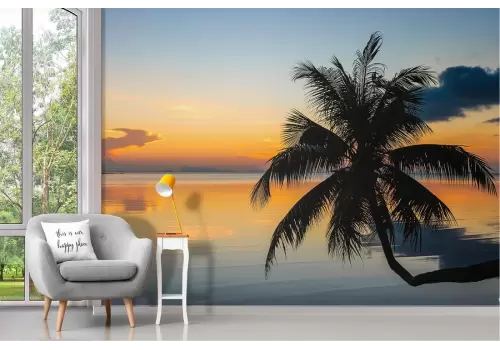 Carta da Parati paesaggio oceano tramonto tropicale 2