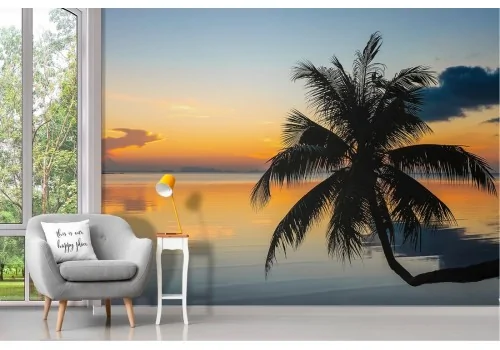 Tropical ocean sunset landscape wallpaper 2