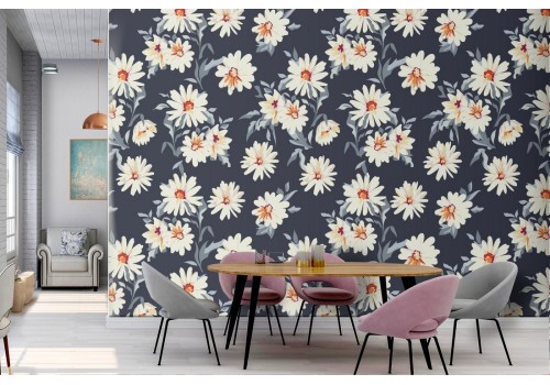 Daisy flower pattern wallpaper.