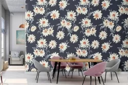 Daisy flower pattern wallpaper.
