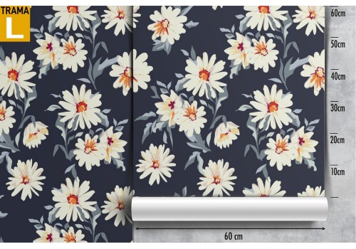 Daisy flower pattern wallpaper. 2