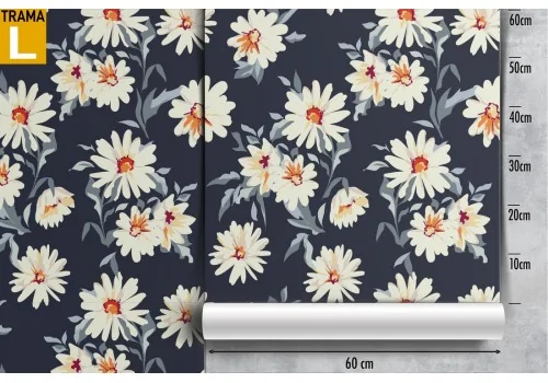 Daisy flower pattern wallpaper. 2