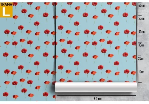 Carta da Parati pattern vintage fiori rossi. 2