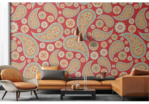 Vintage floral pattern wallpaper.