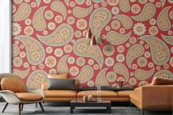 Vintage floral pattern wallpaper.
