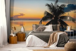 Wallpaper Dawn Sunset Beach and Tropical Sea