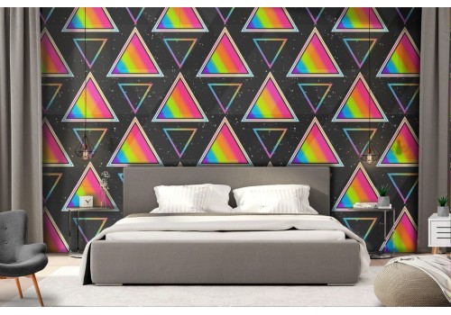 Wallpaper decoration vintage '70s triangles.