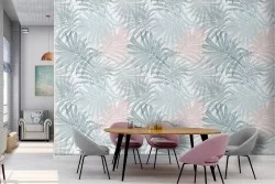Carta da Parati decorazioen foglie tropicali pattern.