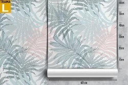 Carta da Parati decorazioen foglie tropicali pattern.