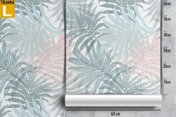 Tropical leaves pattern wallpaper decoration.