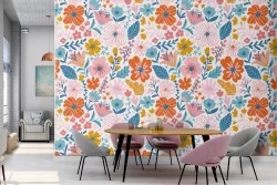Carta da Parati pattern fiori astratti natura.
