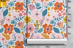 Carta da Parati pattern fiori astratti natura.