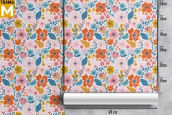 Carta da Parati Astratta Fiori Natura