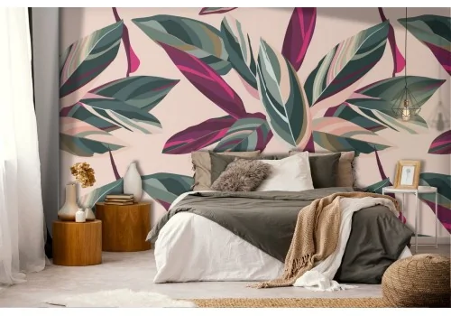 Modern leaves pattern wallpaper.