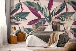 Modern leaf pattern wallpaper.