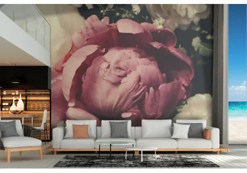 Carta da Parati decorazione fiori vintage rose