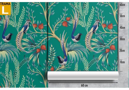 Wallpaper decoration exotic nature peacocks. 2