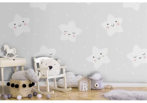 Children's wallpaper design stars.