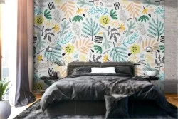 Tropical nature leaves pattern wallpaper.