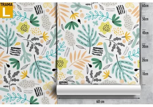 Carta da Parati pattern foglie natura tropicale. 2