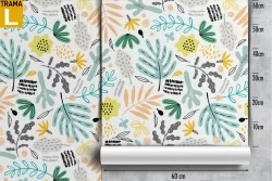 Carta da Parati pattern foglie natura tropicale.