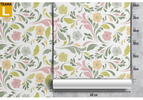 Vintage wallpaper pattern with leaves and flowers. 2