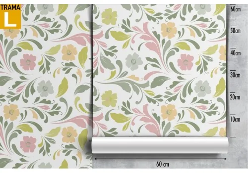 Vintage wallpaper pattern with leaves and flowers. 2