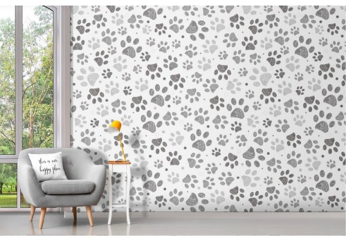 Dog paw prints pattern wallpaper.